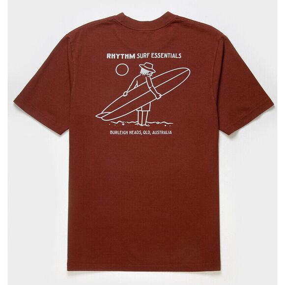 Rhythm. Surf Essentials Brown Short Sleeve Tee - Picture 1 of 3